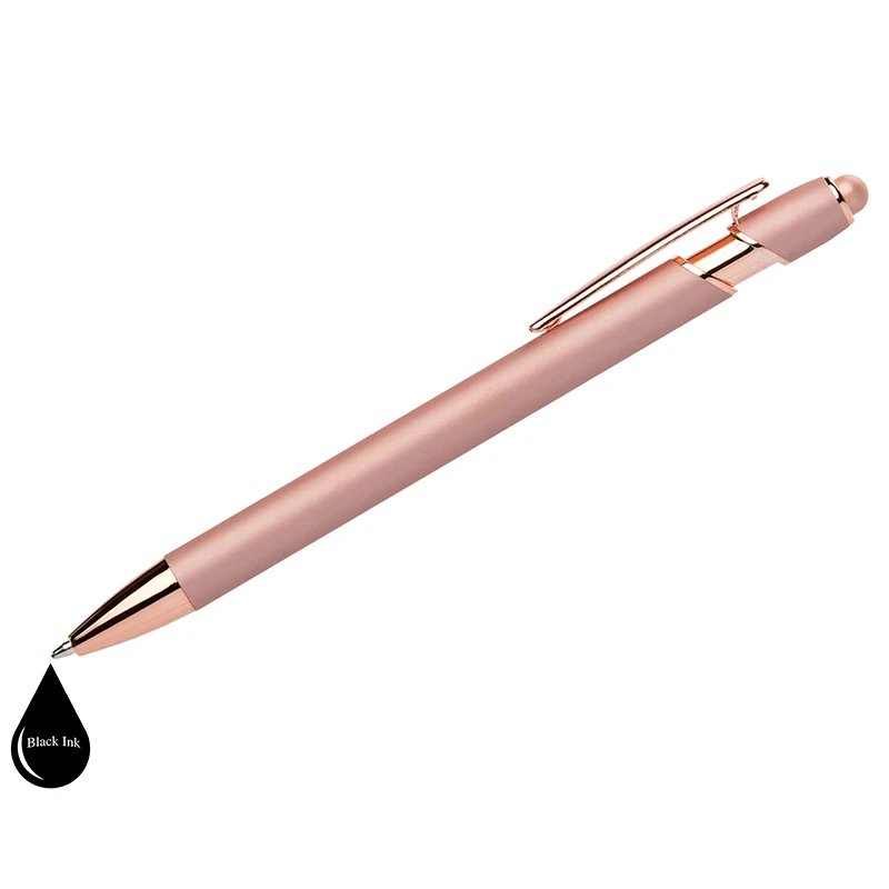 1-10Pcs Novelty Stylus Ball Pen Rose Gold Aluminum Metal Ballpoint Pen