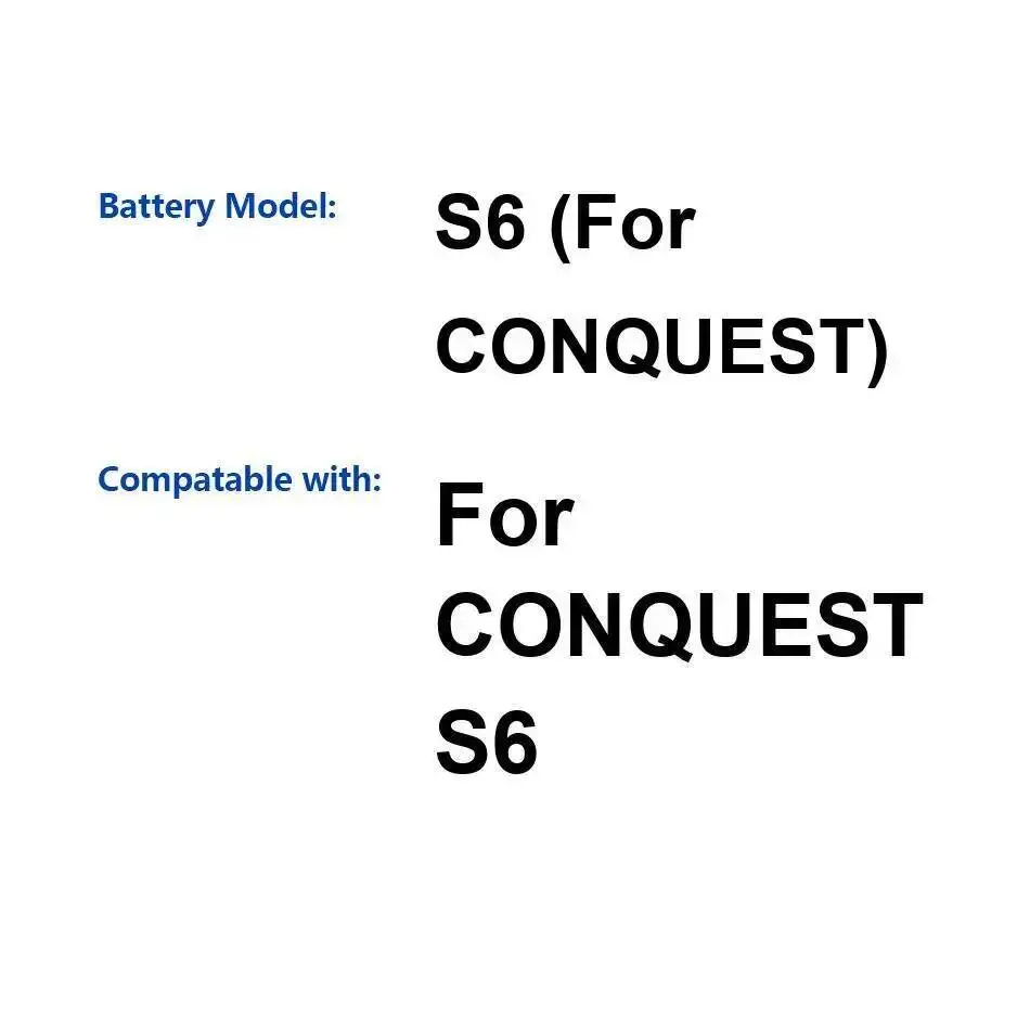 

Mobile Phone Battery For Conquest S6 Long Lasting 5000Mah Premium Replacement