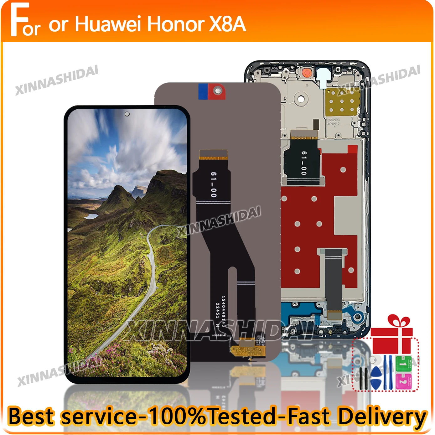 Hochwertiges Display für Huawei Honor X8A LCD-Display-Touchscreen-Baugruppe mit Rahmen für Honor X8A Display-Ersatzteile