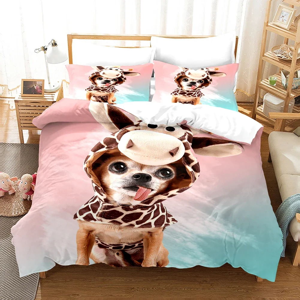 Cows Dog Bedding Set Cartoon Bedspread Single Twin Full Queen King Size Bedclothes Child Kids Boys Bedroom Bed Set Pug Quality