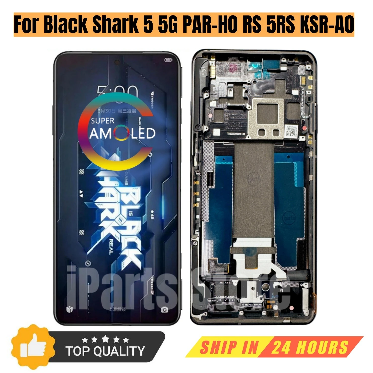 display-amoled-sostitutivo-iparts-per-xiaomi-black-shark-5-5g-par-h0-rs-5rs-ksr-a0-touch-screen-144hz-con-gruppo-telaio-oem