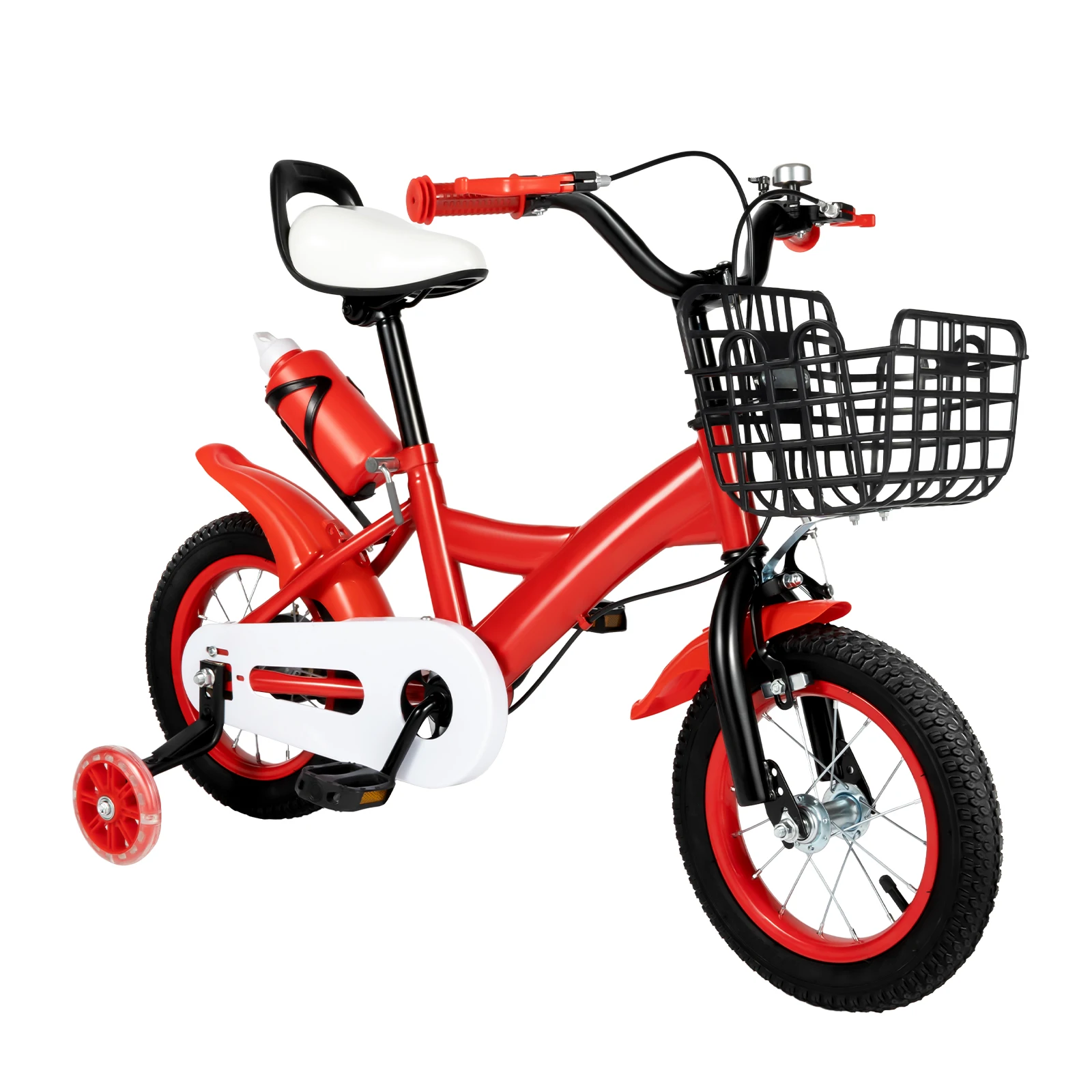 Kinderfiets Jongens Meisjes Peuterfiets Verstelbare hoogte Kinderfiets met mand voor 2-4 jaar oud Blauw / Rood / Geel