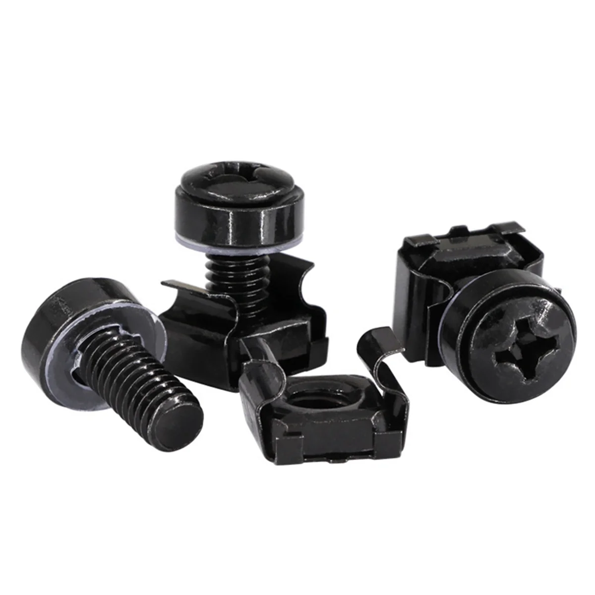 

50Pcs M6x16mm Computer Rack Mount Cage Screws and Nuts & Washers for Rack Mount Server Cabinet,Rack Mount Screw Cage Nut