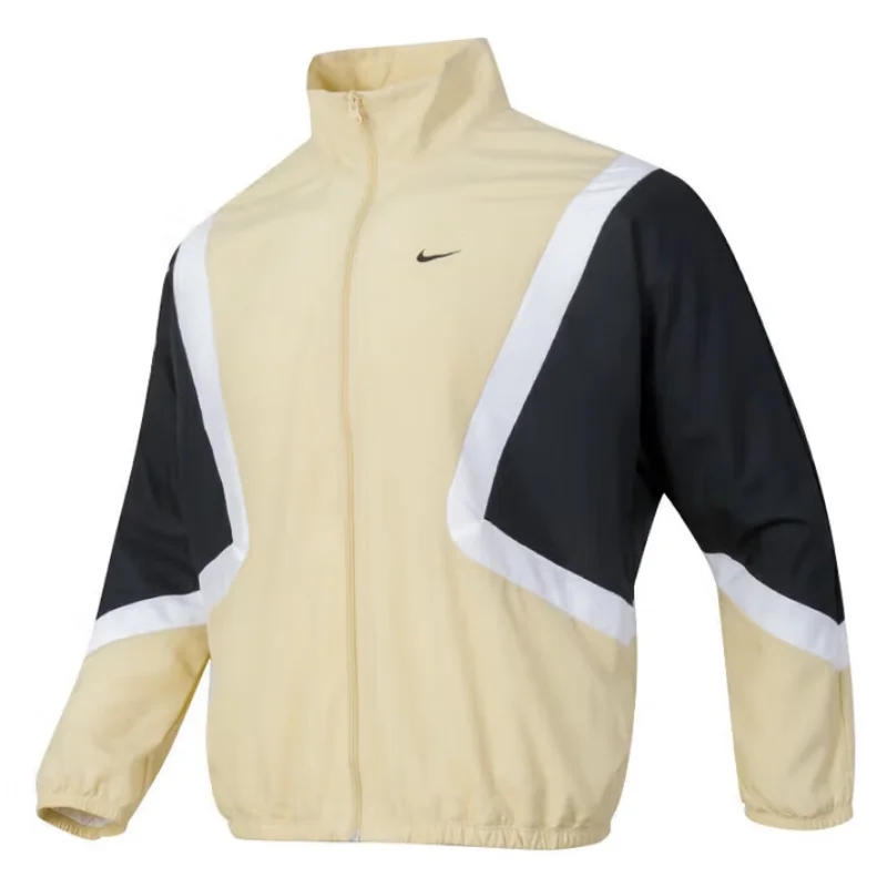 

Мужская тканая куртка свободного кроя Nike с воротником-стойкой и длинными рукавами, новая четкая ткань, легкий, мягкий, верх в уличном стиле, сетчатая подкладка, простая, модная, практичная пригородная куртка, стиль знаменитостей Fz0249-783