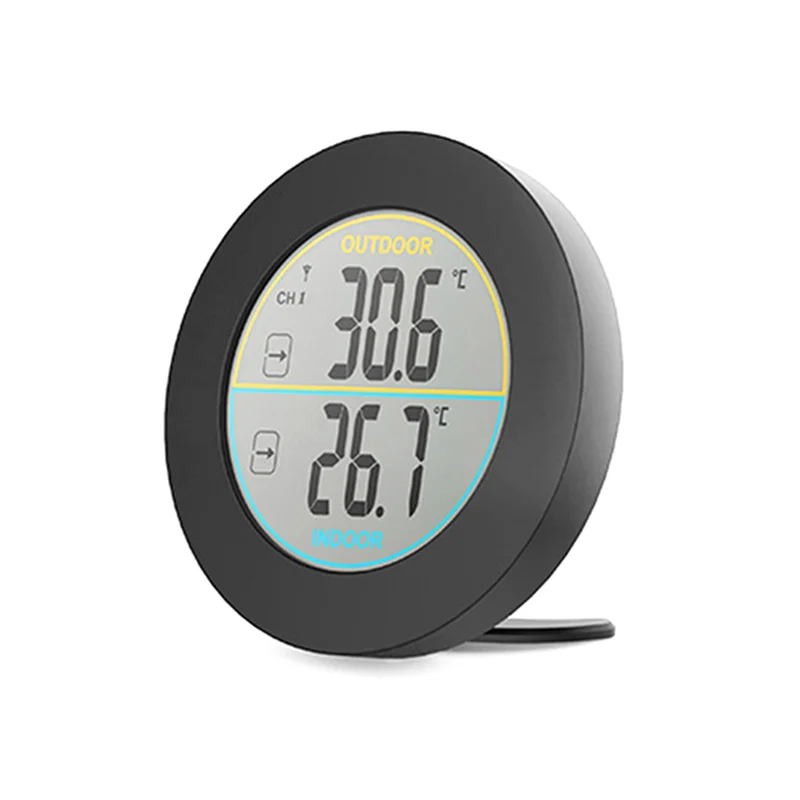 ABAC-беспроводной термометр, цифровой измеритель записи для помещений, ЖК-дисплей, настенное крепление для стола, переключаемый датчик C/F, монитор температуры