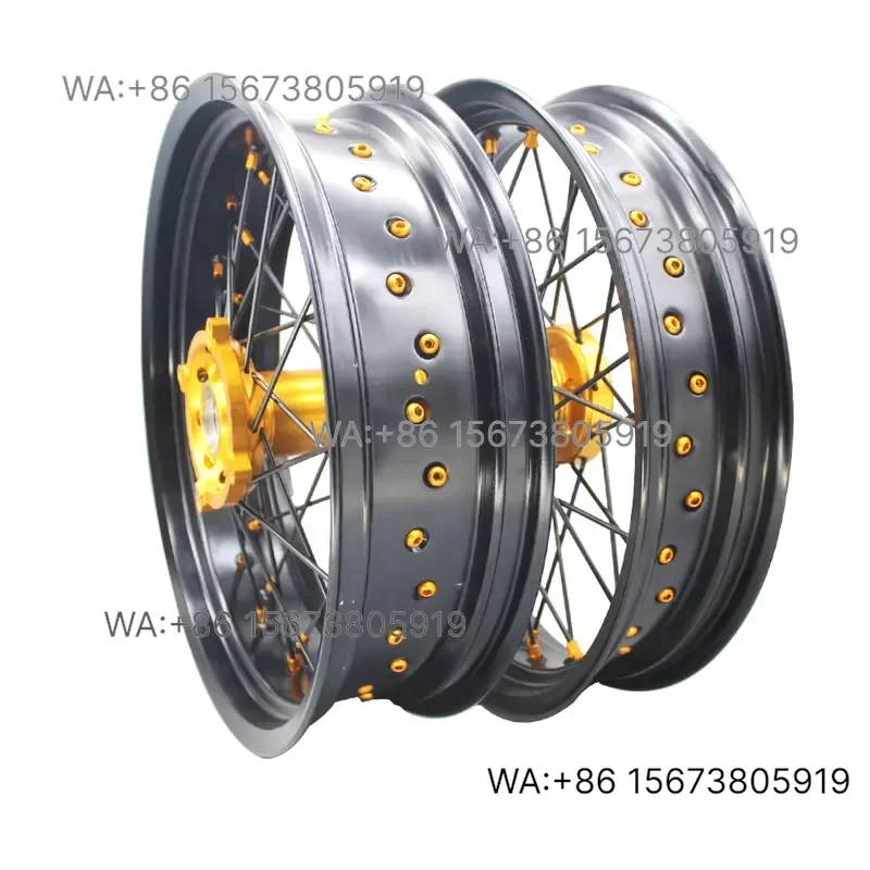 For  Wmwmnu 17 Inch Supermoto Motorcycle Complete Wheels Rims  RMZ 250 450