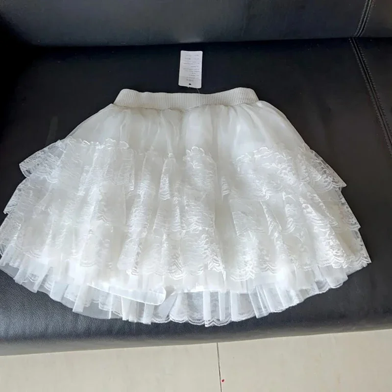 Harajuku Zoete Kanten Shorts Rokken Y 2K Japanse Lolita Tutu Rokken Dansen Kawaii Vrouwen Multi-Layer Kant Mesh Cake Rok