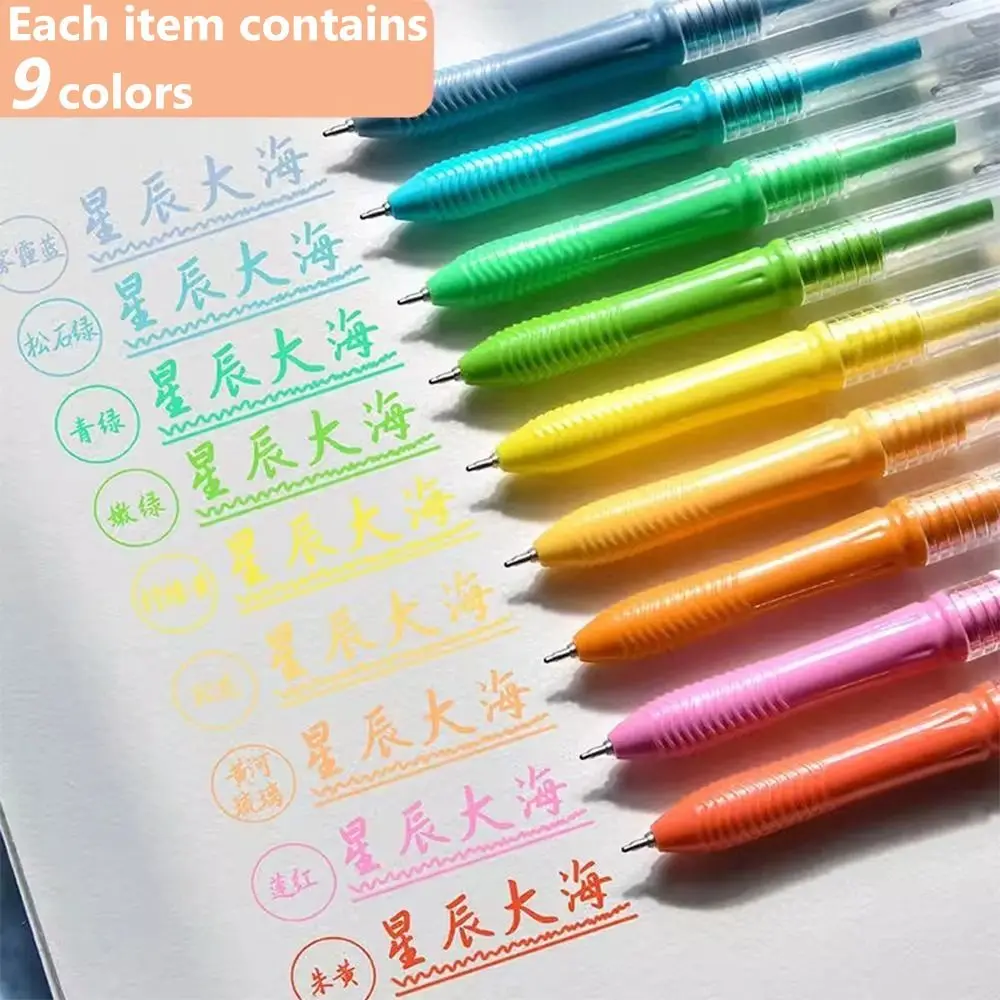 

9Colors Morandi Color Gel Pen DIY Scrapbook Painting Highlighter Pen Student Color Drawing Doodling Marker Pen For School Office