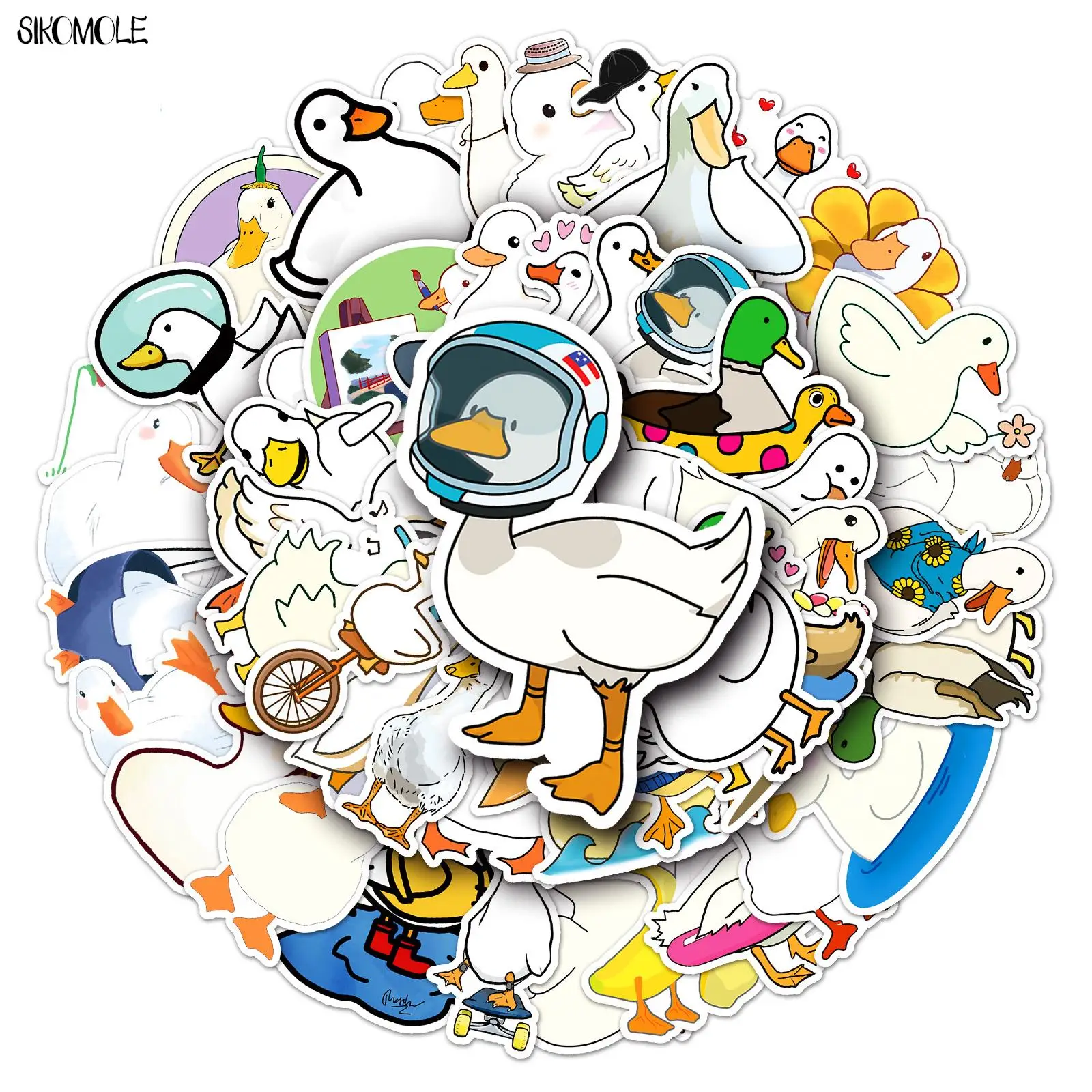 10/30/50PCS Mixed Cartoon Cute Duck Stickers Animals DIY Helmet Skateboard Laptop Motorcycle Graffiti Sticker Decals Kids Toy F5