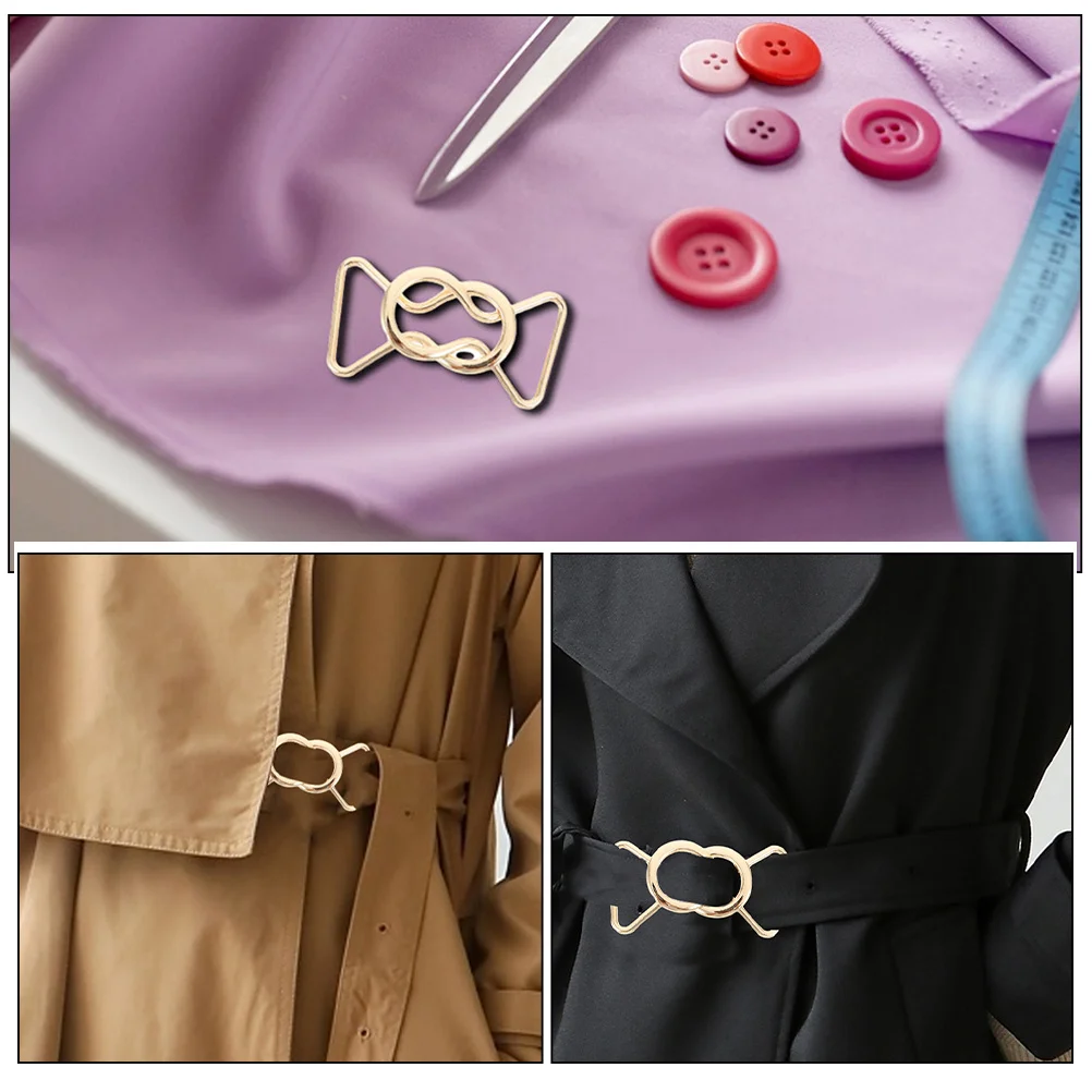 4 أزواج من أبازيم حزام الخصر المعدنية المصنوعة من سبيكة الزخرفية لاستبدال السراويل الحمالات وحزام الملابس DIY والإكسسوارات #5