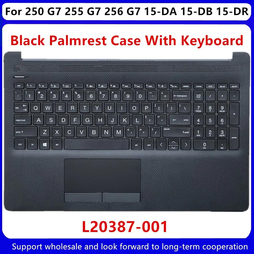 Funda superior con reposabrazos para HP, cubierta con teclado, color negro, L20387-001, para HP 250 G7 255 G7 256 G7 15-DA 15-DB 15-DR