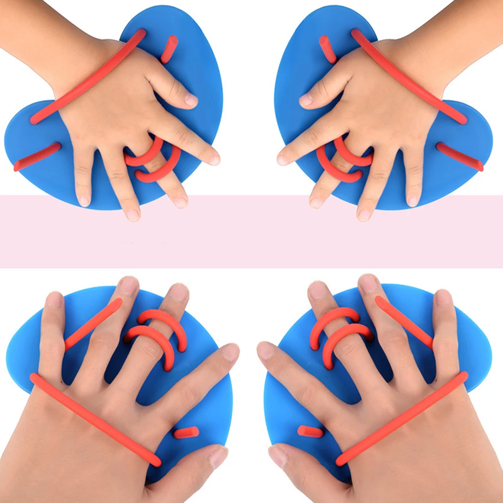 

Swimming Hand Paddles Ergonomic Contoured Blue Adjustable Strap Comfortable Fit for Adults Training Gloves