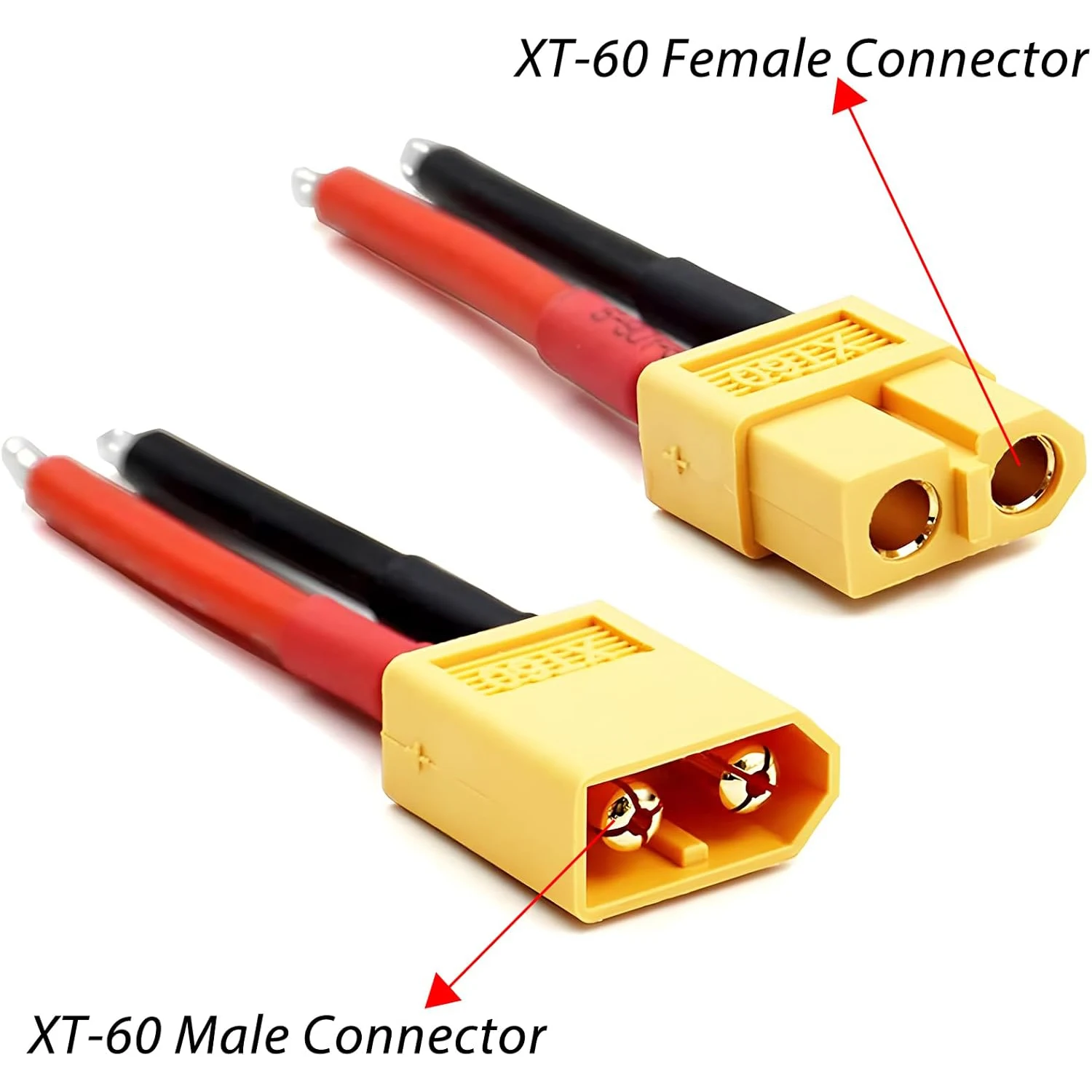 XT60 Connector Plug Cable - 5pairs Female and Male with 12AWG Silicon Wire Cables for RC Lipo Battery Connectors Drone Car Boat