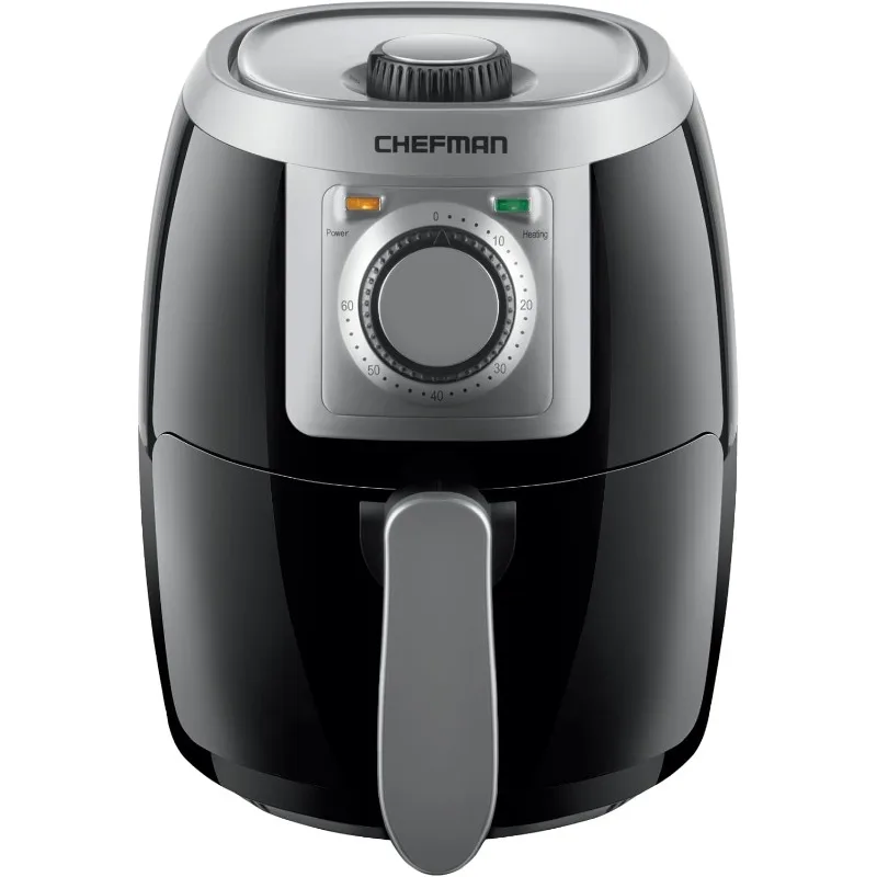 

Small Compact Air Fryer, Healthy Cooking, 2 Quart, Adjustable Temperature Control with 60 Minute Timer and Auto Shutoff BPA Free