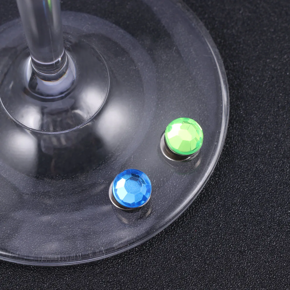 

12Pcs Magnetic Wine Glass Ring Identifiers Multicolor Crystal Markers Secure Wine Charms Glass Accessories for Parties