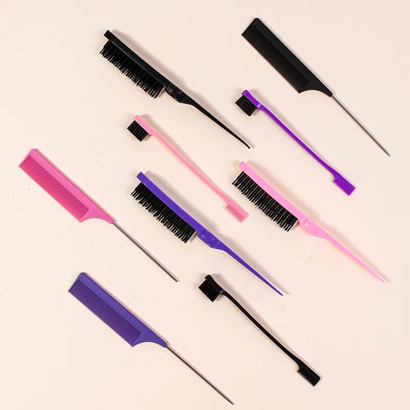 3pcs Hair dye comb set Highlights brush section tip tail comb hair styling tool Eyebrow brush and comb