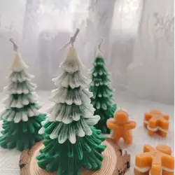 Christmas Tree Candle Silicone Mold Aromatherapy Soap Plaster Cement Scented Candles Molds Gift Party Supplies Christmas Decor