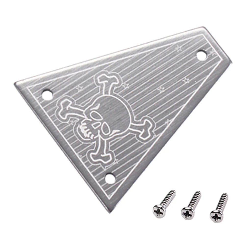 Tooyful Rod Cover Plate with 3 Pcs Mounting Screws Blank rod cover for Jackson Aluminum Alloy Electric Guitar