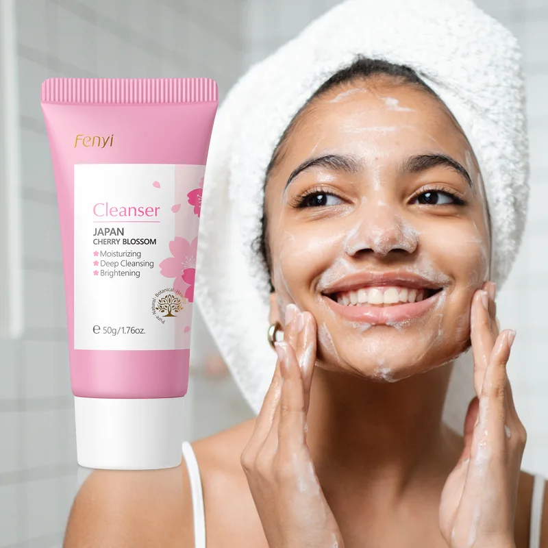 Vitamin C Sakura Gesichtsreiniger Gesichtswaschschaum Gesichtswaschschaum Gesichtsreiniger Feuchtigkeitsspendende Aufhellung Anti-Aging-Gesichtspflege