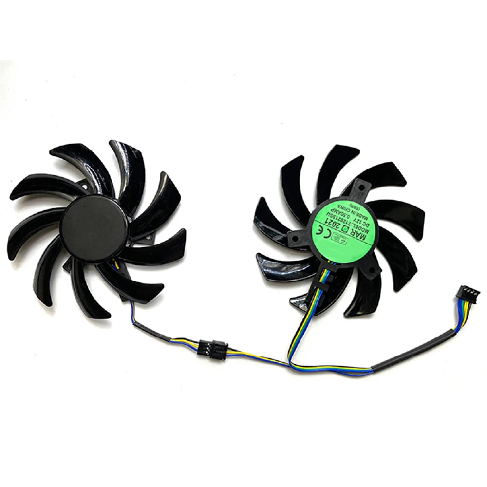 1 Pair Graphics Card Cooling Fans for POWERCOLOR RX7600 8GB Fighter Graphics Card