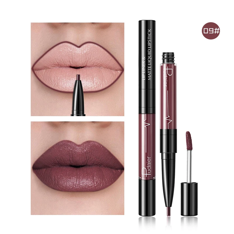 1/2/3 Stuks Nieuwe 16 Kleuren Vloeibare Lippenstift Matte Rode Lippen Make-Up Waterdichte Lippenstift Langdurige Paarse Lipliner Potlood Mat