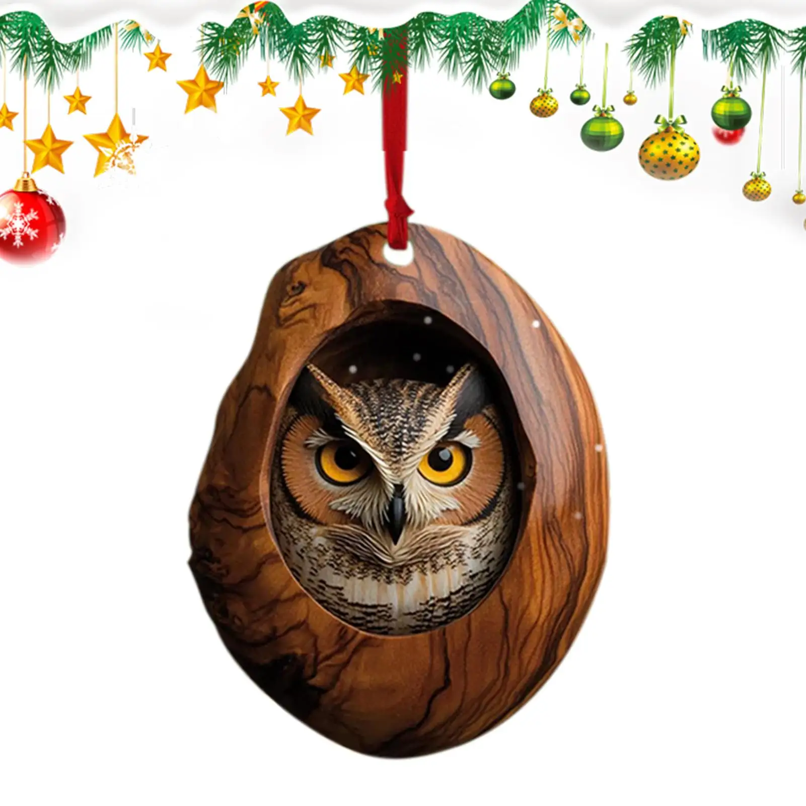 Acryl Waschbär Baum Anhänger Weihnachtsbaum Tier Muster 2D Acryl Ornament Wohnzimmer Schlafzimmer Garten Saisonale Dekoration