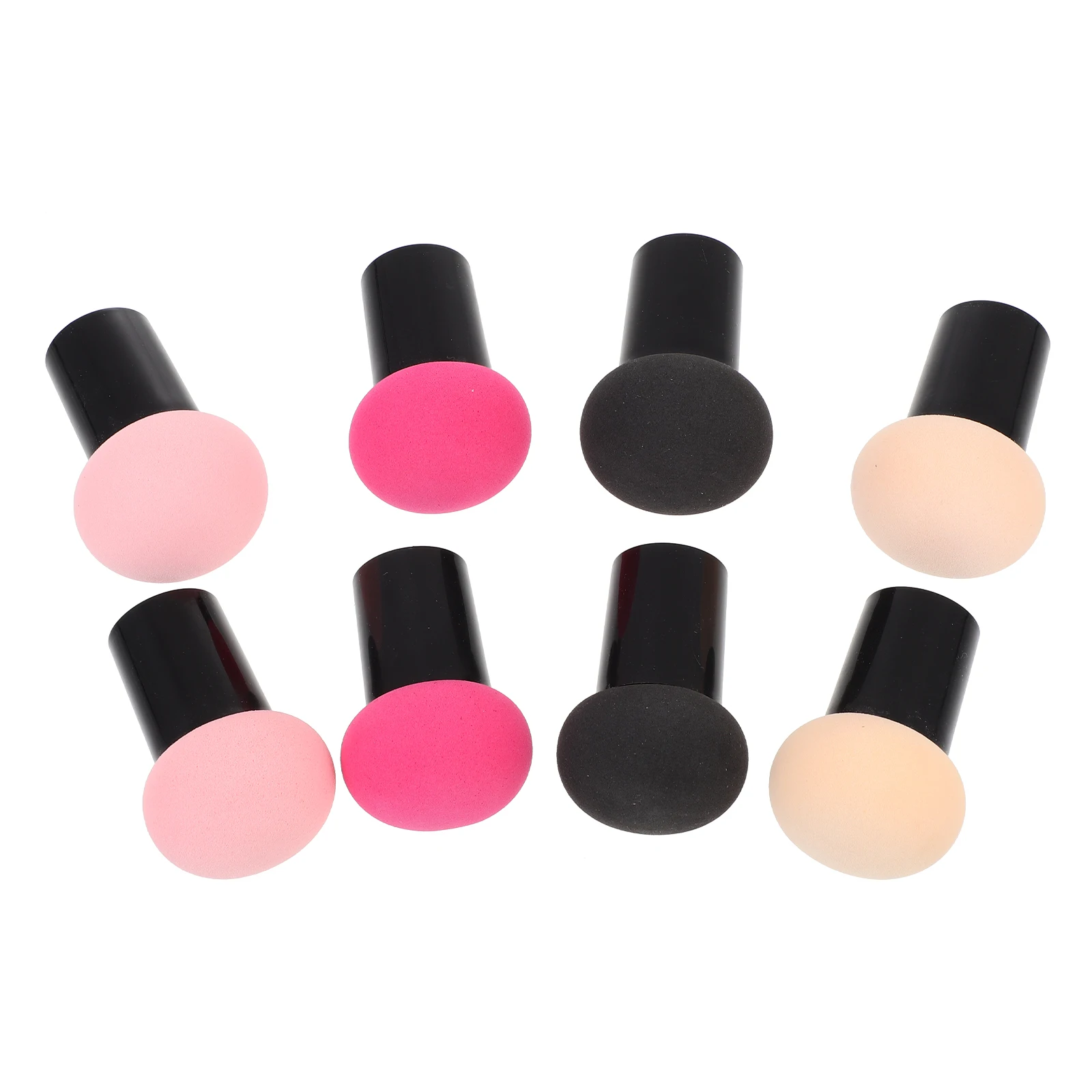 8 pçs pó puff esponja molhado seco maquiagem fundação mistura esponjas cogumelo cabeça ferramentas de beleza bege vermelho