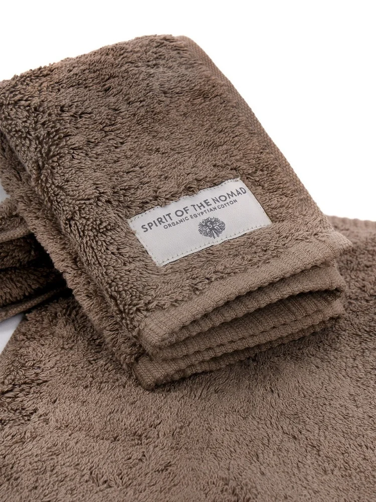 %100 Egyptian Cotton Face Towel 1 Piece Brown & White Absorbent Soft Plain 50x70Cm 700Gsm Thick Heavy 250Gram Bath Home Textile