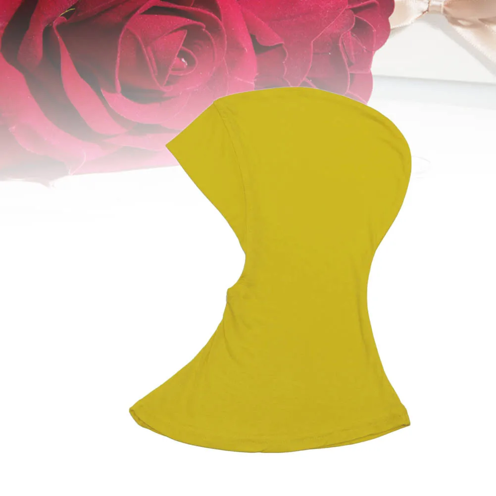 Verstelbare moslim hijab cap volledige dekking innerlijke hijab been nekbedekking sjaal islamitische hoofddeksels dames 35x24cm geel comfortabel