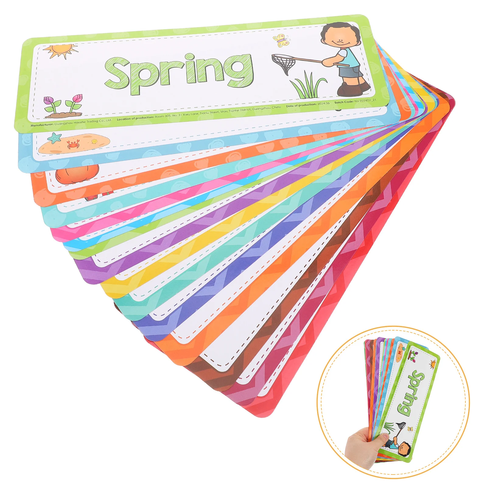 

16Pcs English Language Learning Cards Months Seasons Set for Children Cognitive Development Tools Classroom Bulletin Board