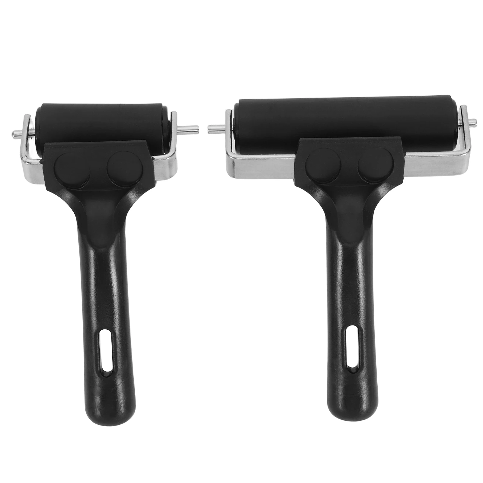

2pcs Print Roller Tool Craft Stamping Brayers Hand Crank Practical Printmaking Ink Roller Rubber Stamping Woodblock Painting