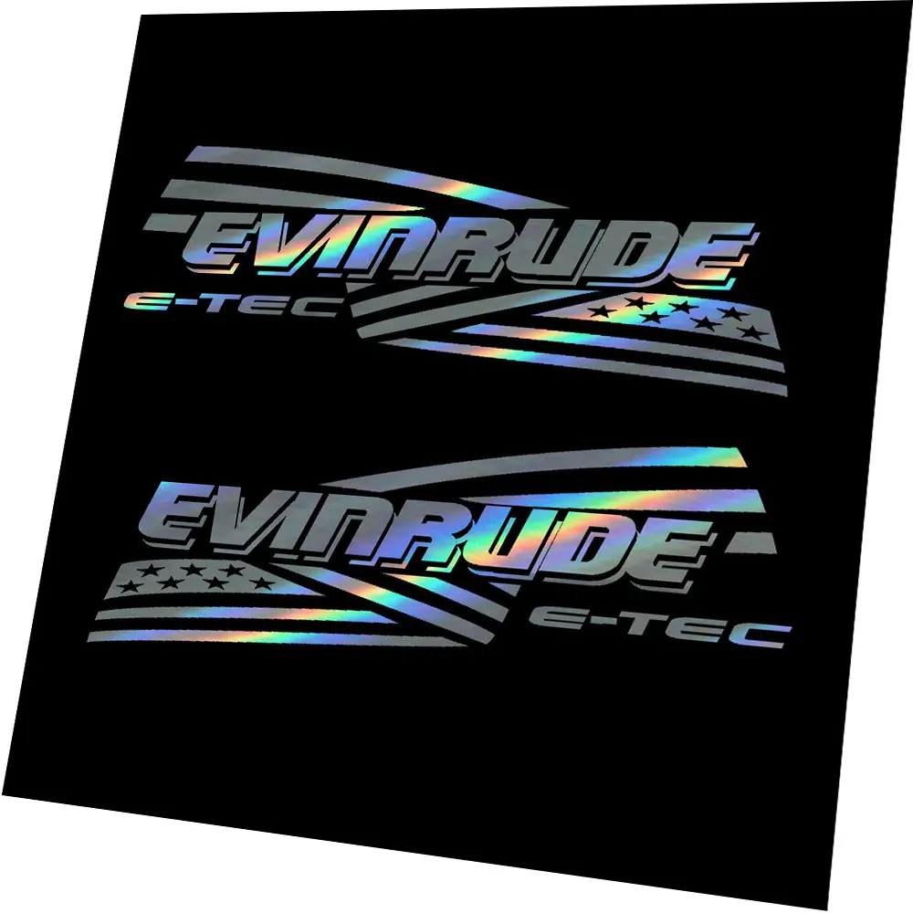 2 X For Evinrude E-Tec Outboard Flag Sticker Decal. 15