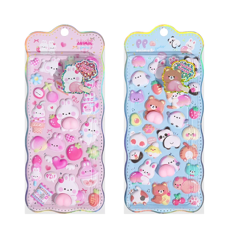 

2 шт./лот, креативные животные, вечерние мягкие пухлые 3D наклейки, скрапбукинг, сделай сам, журнал, канцелярские принадлежности, наклейки, деко, школьные и офисные принадлежности