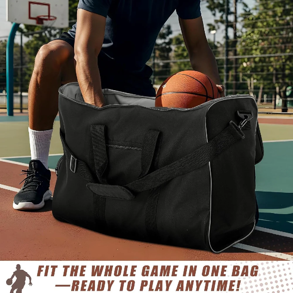 Basketball Shoulder Bag Carrier Holds 6 Balls for Volleyball Football Game Team Practice