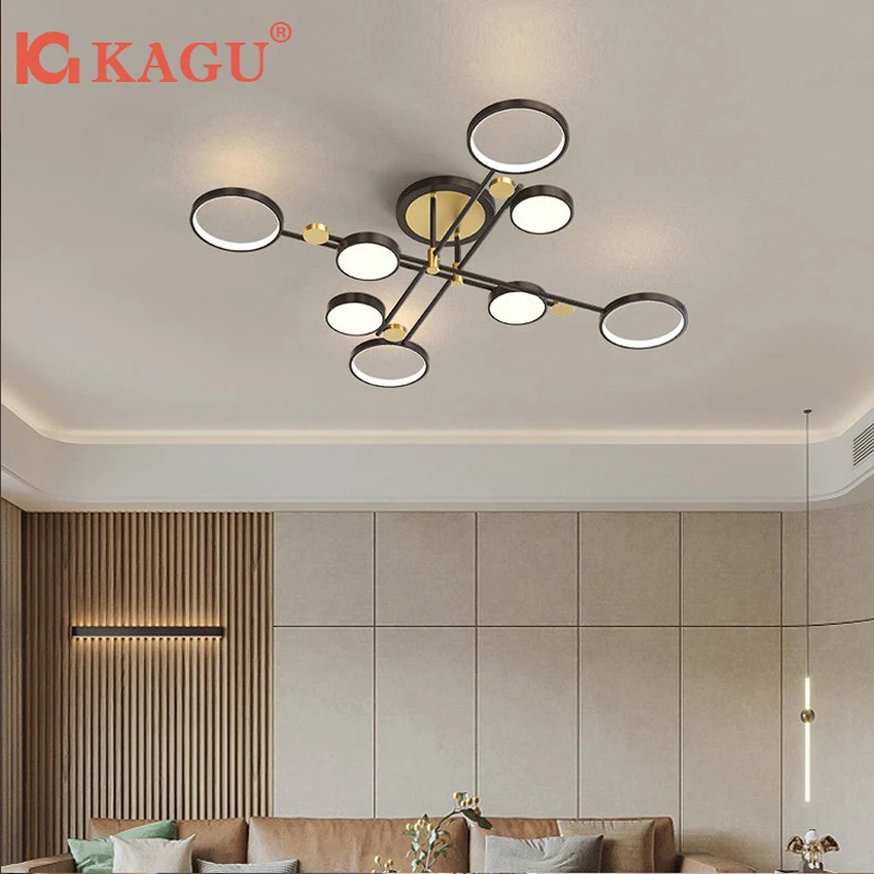 

Modern LED Chandelier Lighting For Living Room Bedroom New Lamp Gold Frame Aluminum Dropshipping Indoor Fixture Light Lustres