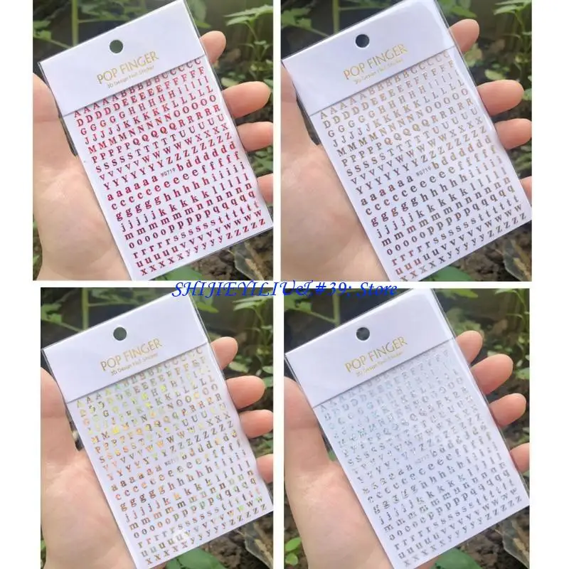 E21F Metal Stickers Uppercase Lower for Case Letters Stickers Adhesive