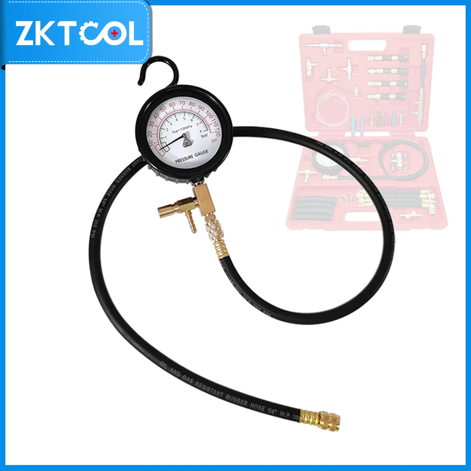 TU-443 Fuel Injection Pressure Tester Kit, Gasoline Oil Pump Pressure Gauge， fuel injection pump injector pressure test tool