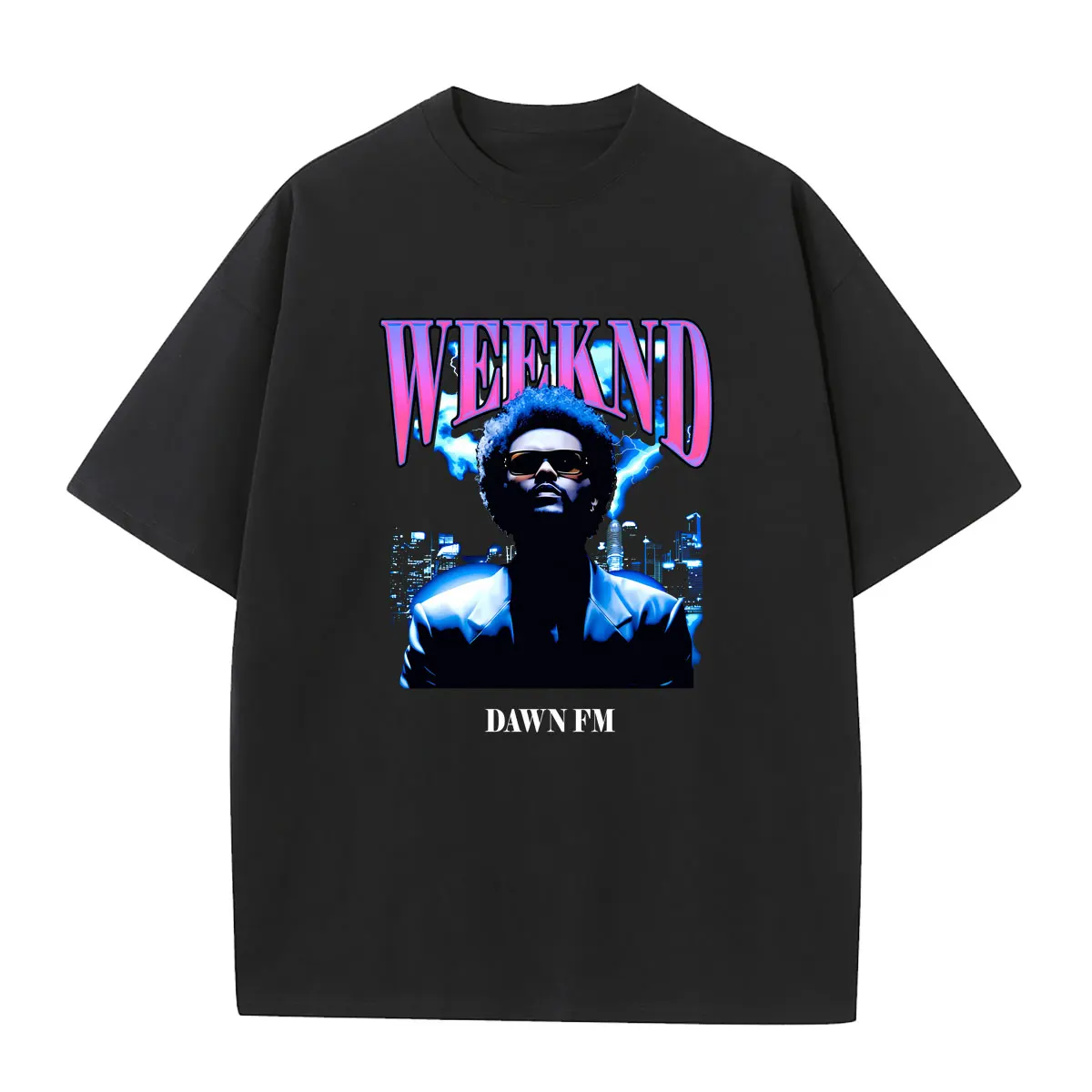 Rapper The Weeknd T Shirts Dawn Fm Graphic T-shirt Men Women Hip Hop Fashion Oversized Streetwear Male Casual Soft Cotton Tshirt