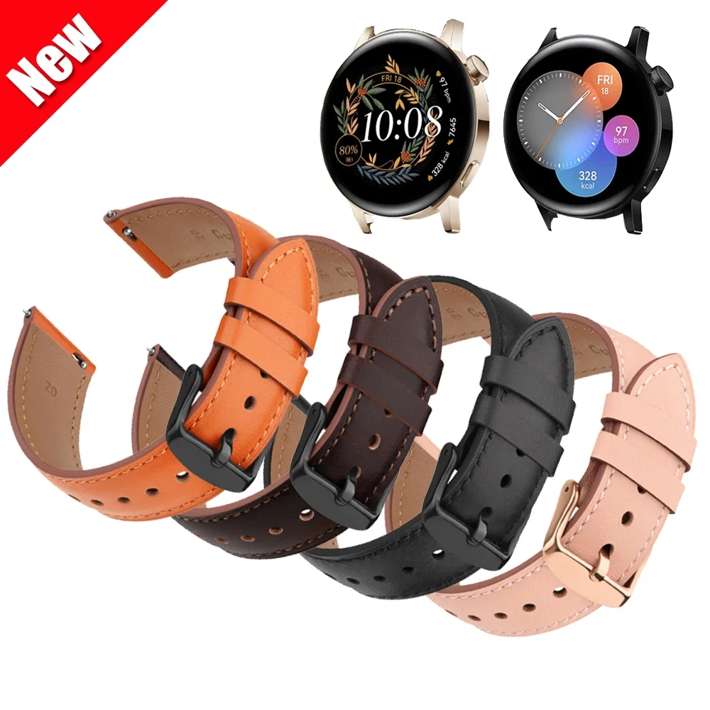 

22mm 20mm Leather Band For Huawei Watch GT 3 42mm 46mm/GT Runner/GT 2 Pro/GT Active/2 Sport Strap For Huawei Watch 3 Pro Band
