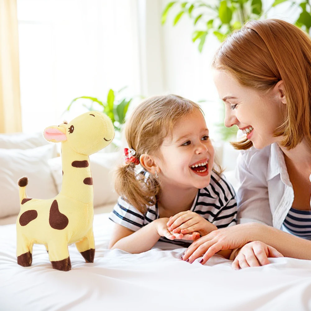 المشي الزرافة الحيوانات الأليفة الإلكترونية التفاعلية مع الأصوات والحركات لعبة الزرافة القطيفة لعبة موسيقية للأطفال الصغار بنين بنات