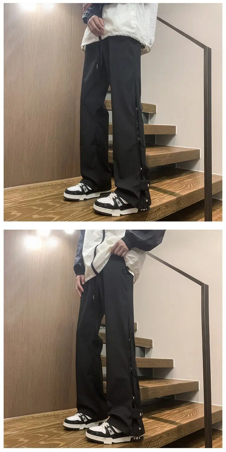 عالية الجودة جديد الصدر الاعتداء السراويل الرجال الأمريكية وظيفية مايكرو سحب السراويل الرجال فضفاض مستقيم بناطيل كاجوال رجل #3