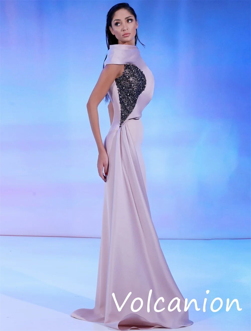 Taglie personalizzate disponibili Jersey Paillettes Piega Tromba Abiti lunghi monospalla Occasioni su misura Moda