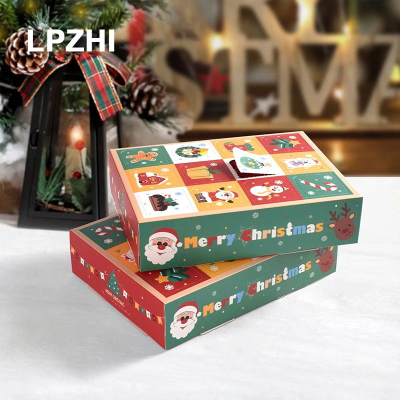 Lpzhi-クリスマスギフト装飾紙箱、新年パーティープレゼント、キャンディーミニおもちゃ、チョコレートパッケージ、子供の好意、子供、10個