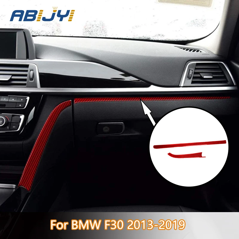 

Passenger Center Trim Strip Carbon Fiber Stickers Decorative For BMW F30 2013 2014 2015 2016 2017-2019 Car Interior Accessories