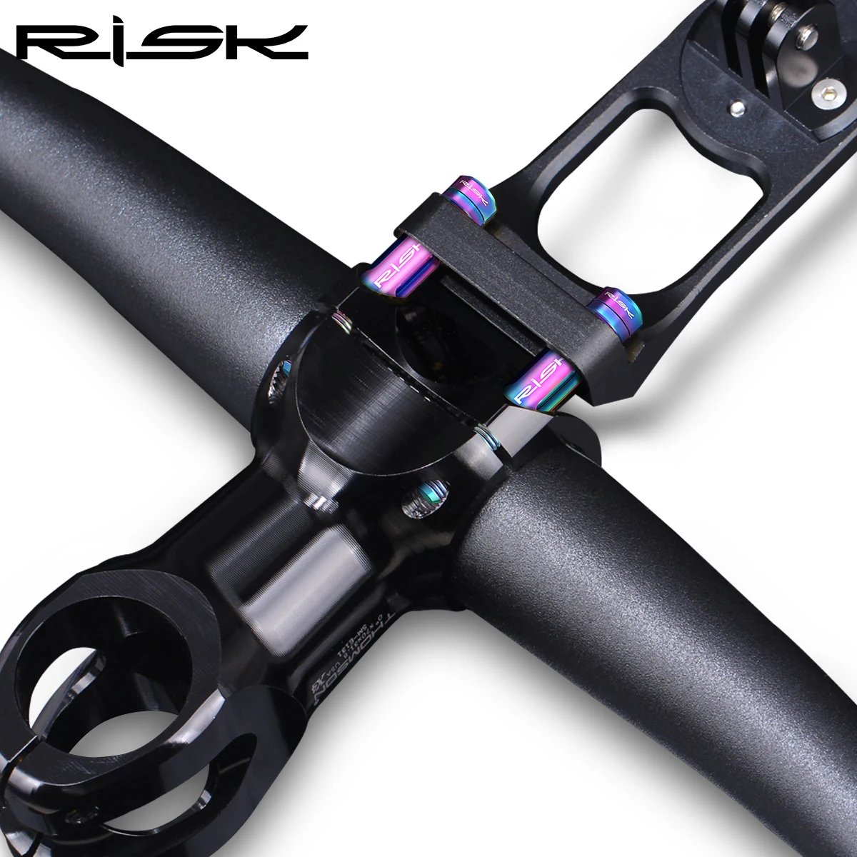 RISK M5x40 Bicycle Speedometer Holder Bolts Bike Computer Mount Extension Screw Set Stem-Mount Extension Bracket Light Clip
