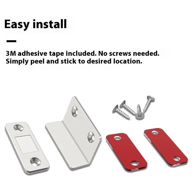 L-Type Strong Magnetic Door Closer Cabinet Catches Latch Magnet Wardrobes Door Stopper Ultra Thin Closures Furniture Fittings
