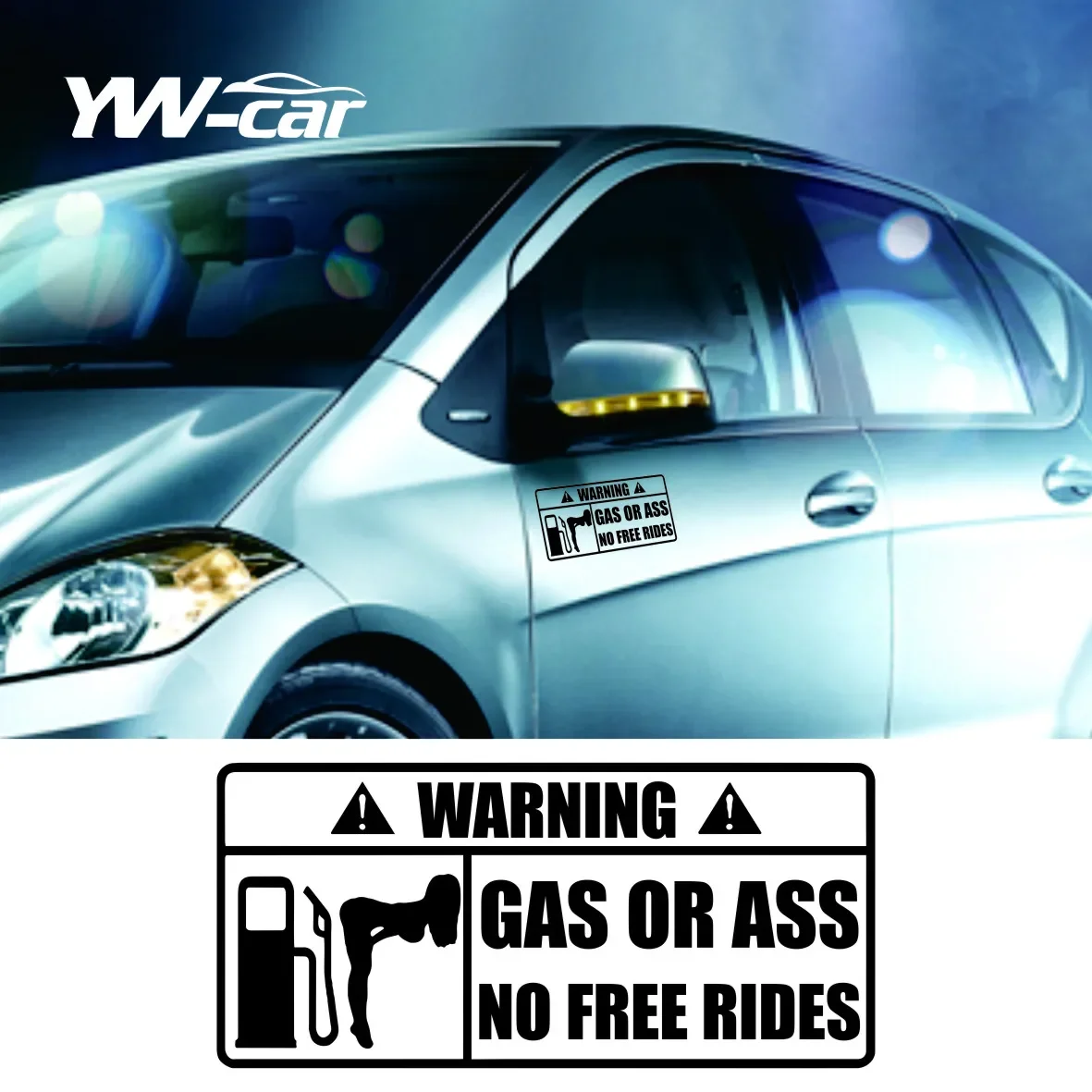 Funny 3D Car Sticker - Gas or Ass Warning Decal for Rear Window, Waterproof Vinyl Car Decor