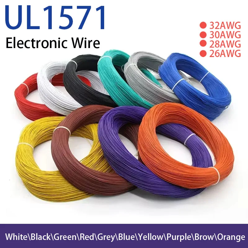 5M UL1571 Electronic Wire 32 30 28 26 AWG Copper Wire PVC Insulated Tin-plated Copper Environmental DIY Cord Electronic Cable