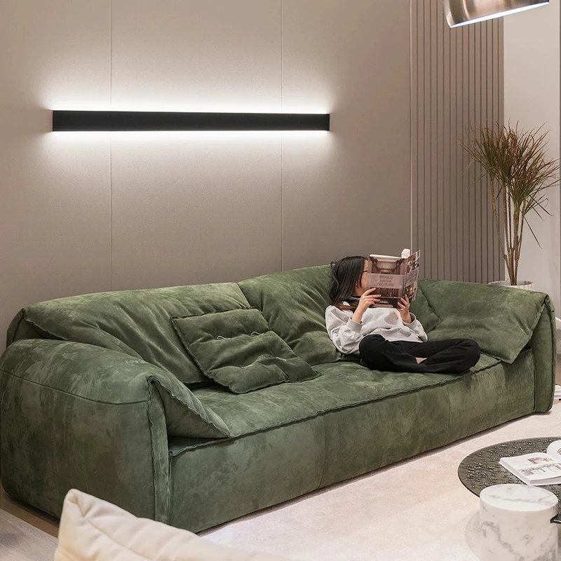 

Minimalist Italian Modern Sofa Living Room 2025 New Designer Fabric Nordic Couch Puffs Double Divano Soggiorno Furniture