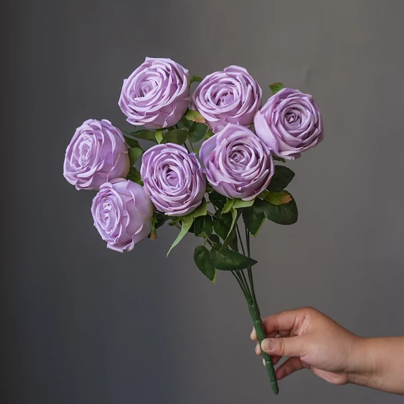 1PC High-End 7-kopf Lmperial Konkubine Rose Simulation Langsam Hochzeit Halle Dekoration Gefälschte Blume Wohnzimmer dekoration – Detail 7
